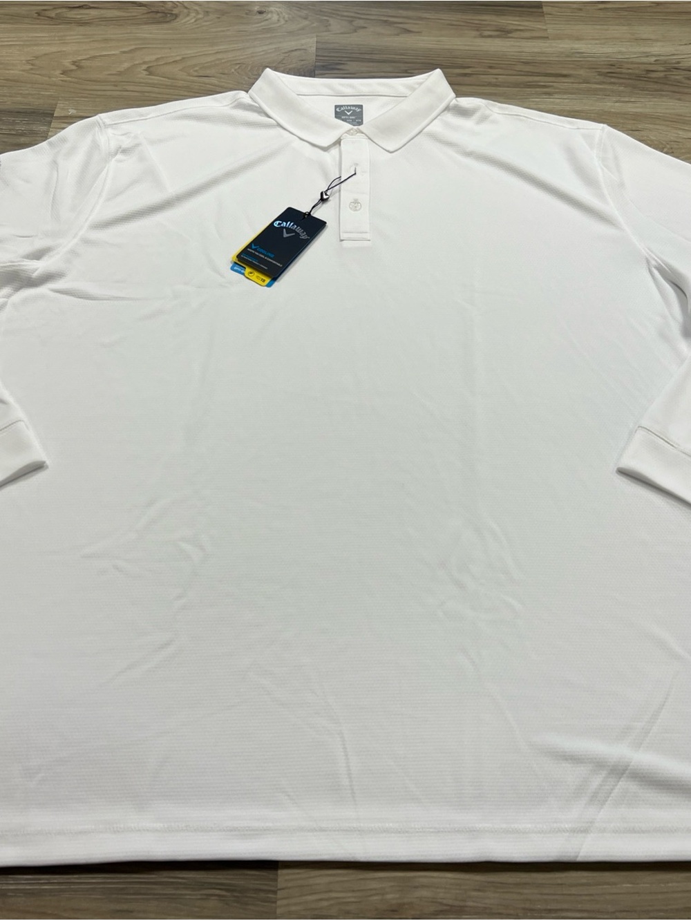 Callaway Long Sleeve Golf Polo Shirt Opti-Dri Cooling White Mens Size 4XL NWT